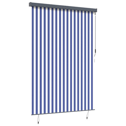 vidaXL Roller Blind Blue and White 180 x 250 cm Fabric and Aluminum