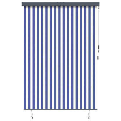 vidaXL Roller Blind Blue and White 180 x 250 cm Fabric and Aluminum