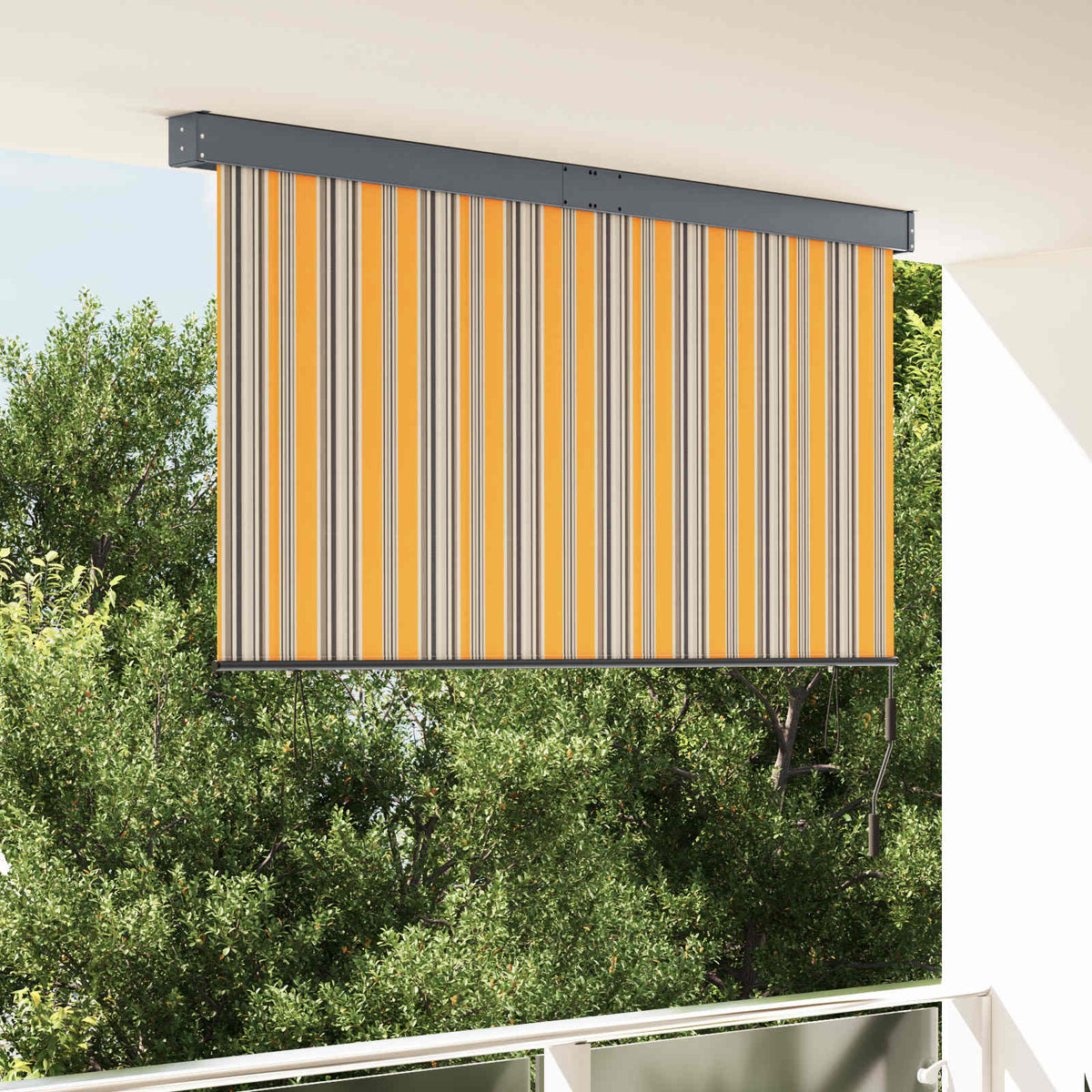 vidaXL Roller Blind Yellow and Blue 180 x 250 cm Fabric and Aluminum