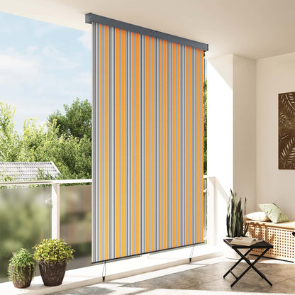 vidaXL Roller Blind Yellow and Blue 180 x 250 cm Fabric and Aluminum