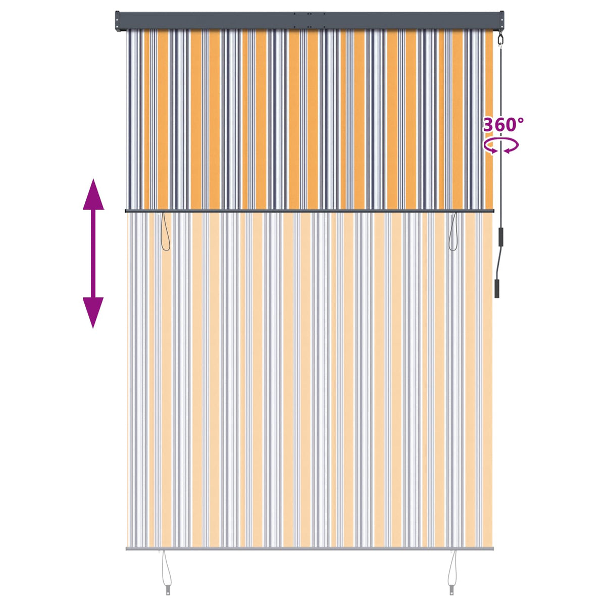 vidaXL Roller Blind Yellow and Blue 180 x 250 cm Fabric and Aluminum