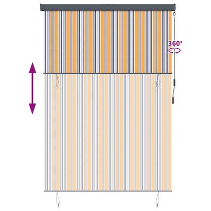 vidaXL Roller Blind Yellow and Blue 180 x 250 cm Fabric and Aluminum