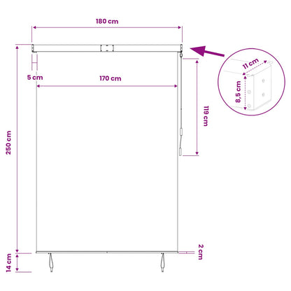 vidaXL Roller Blind Yellow and Blue 180 x 250 cm Fabric and Aluminum