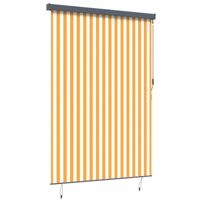 vidaXL Roller Blind White and Orange 180 x 250 cm Fabric and Aluminum