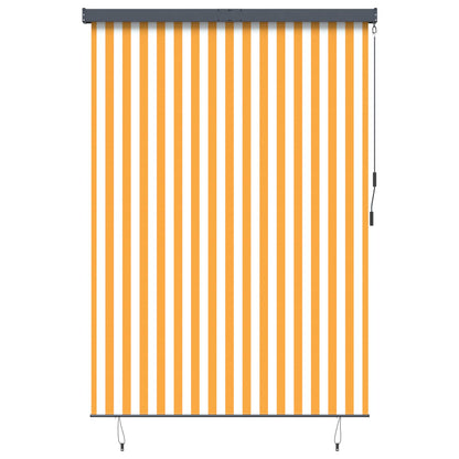 vidaXL Roller Blind White and Orange 180 x 250 cm Fabric and Aluminum