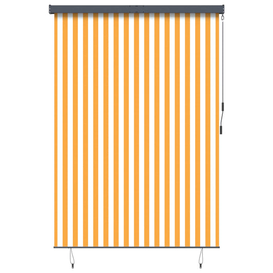 vidaXL Roller Blind White and Orange 180 x 250 cm Fabric and Aluminum