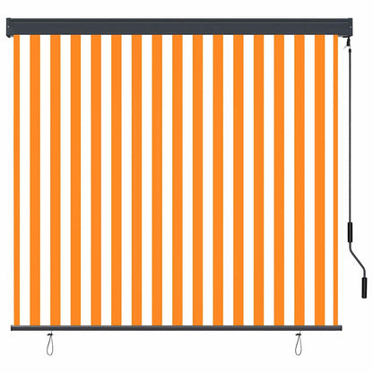 vidaXL Roller Blind White and Orange 180 x 250 cm Fabric and Aluminum