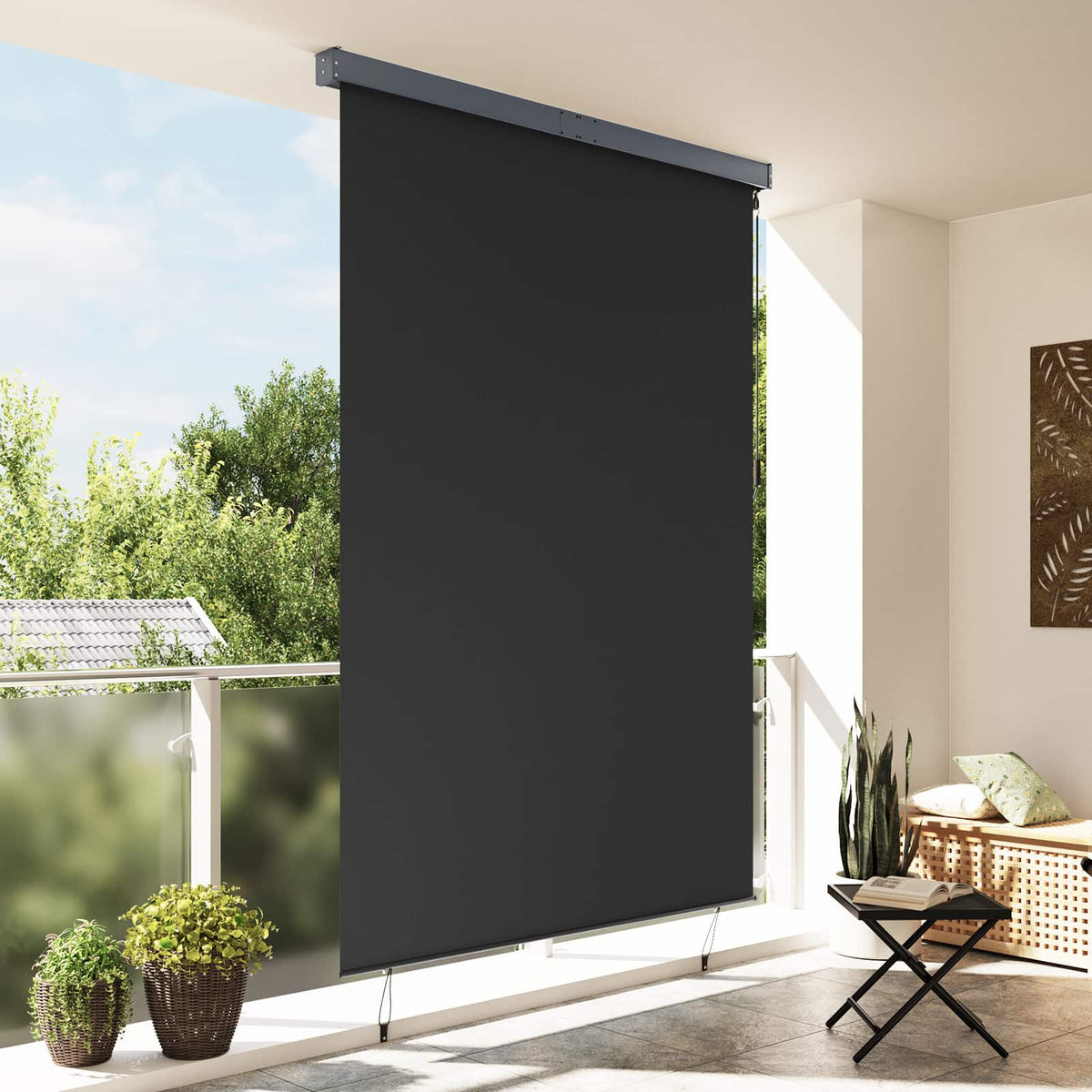 vidaXL Roller Blind Anthracite 180 x 250 cm Fabric and Aluminum
