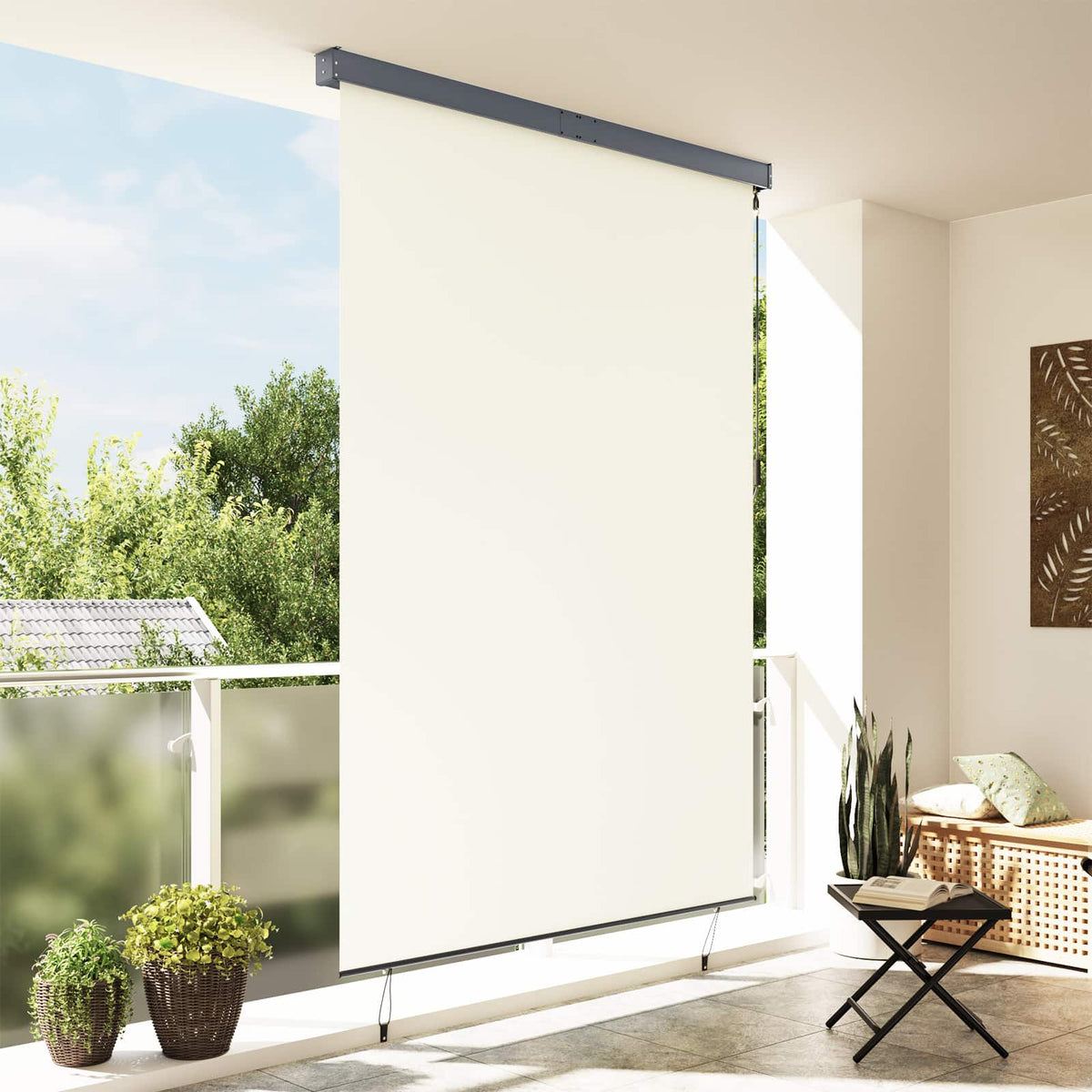 vidaXL Roller Blind Cream 180 x 250 cm Fabric and Aluminum