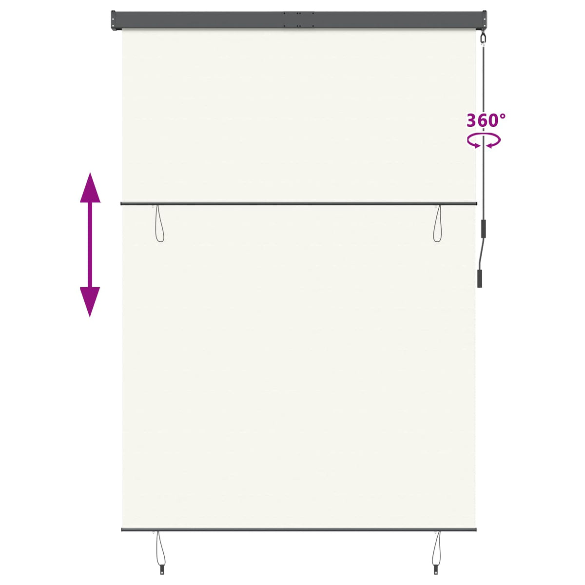 vidaXL Roller Blind Cream 180 x 250 cm Fabric and Aluminum