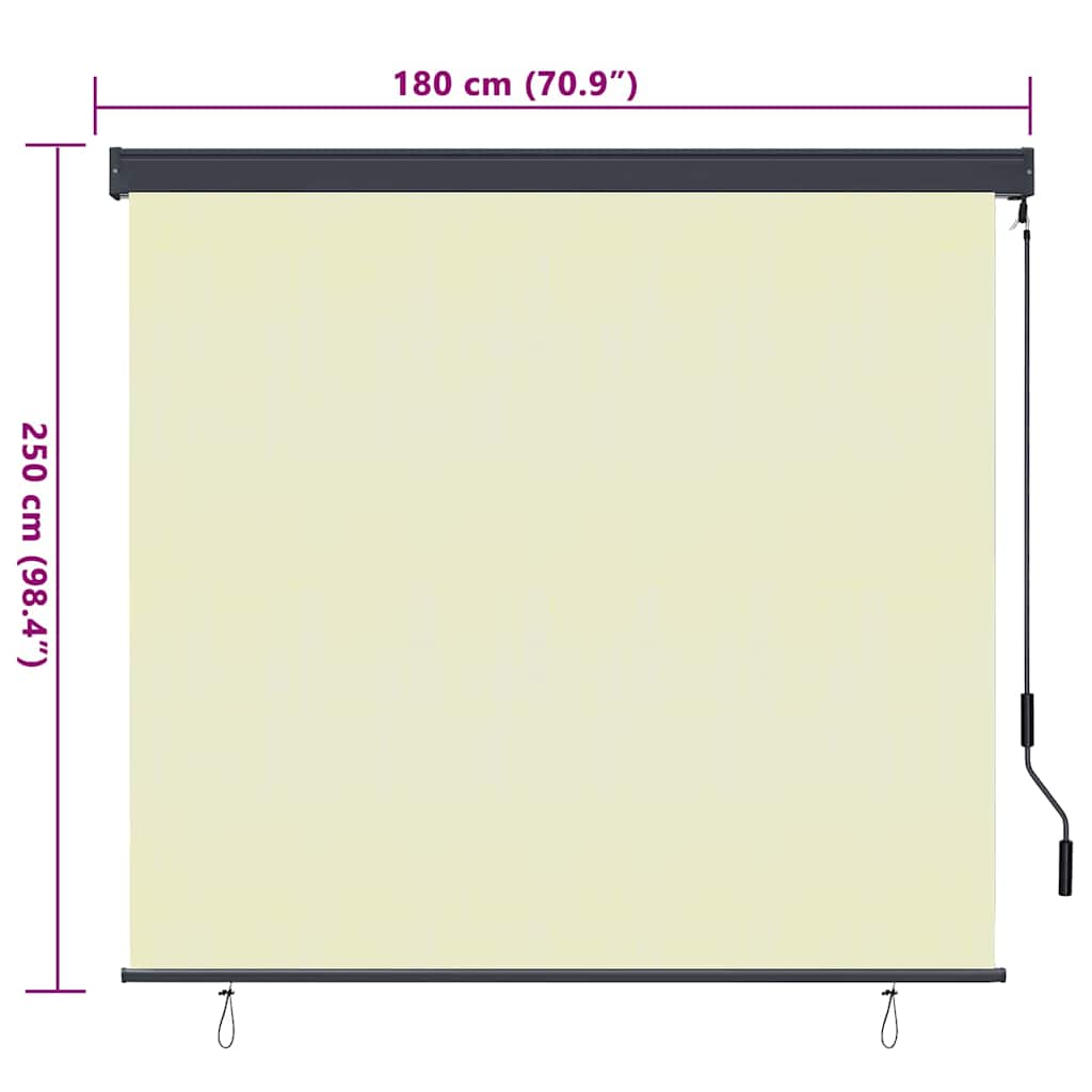 vidaXL Roller Blind Cream 180 x 250 cm Fabric and Aluminum