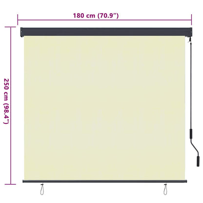 vidaXL Roller Blind Cream 180 x 250 cm Fabric and Aluminum