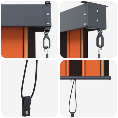 vidaXL Roller Blind Orange and Brown 180 x 250 cm Fabric and Aluminum