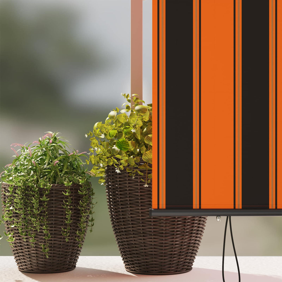 vidaXL Roller Blind Orange and Brown 180 x 250 cm Fabric and Aluminum