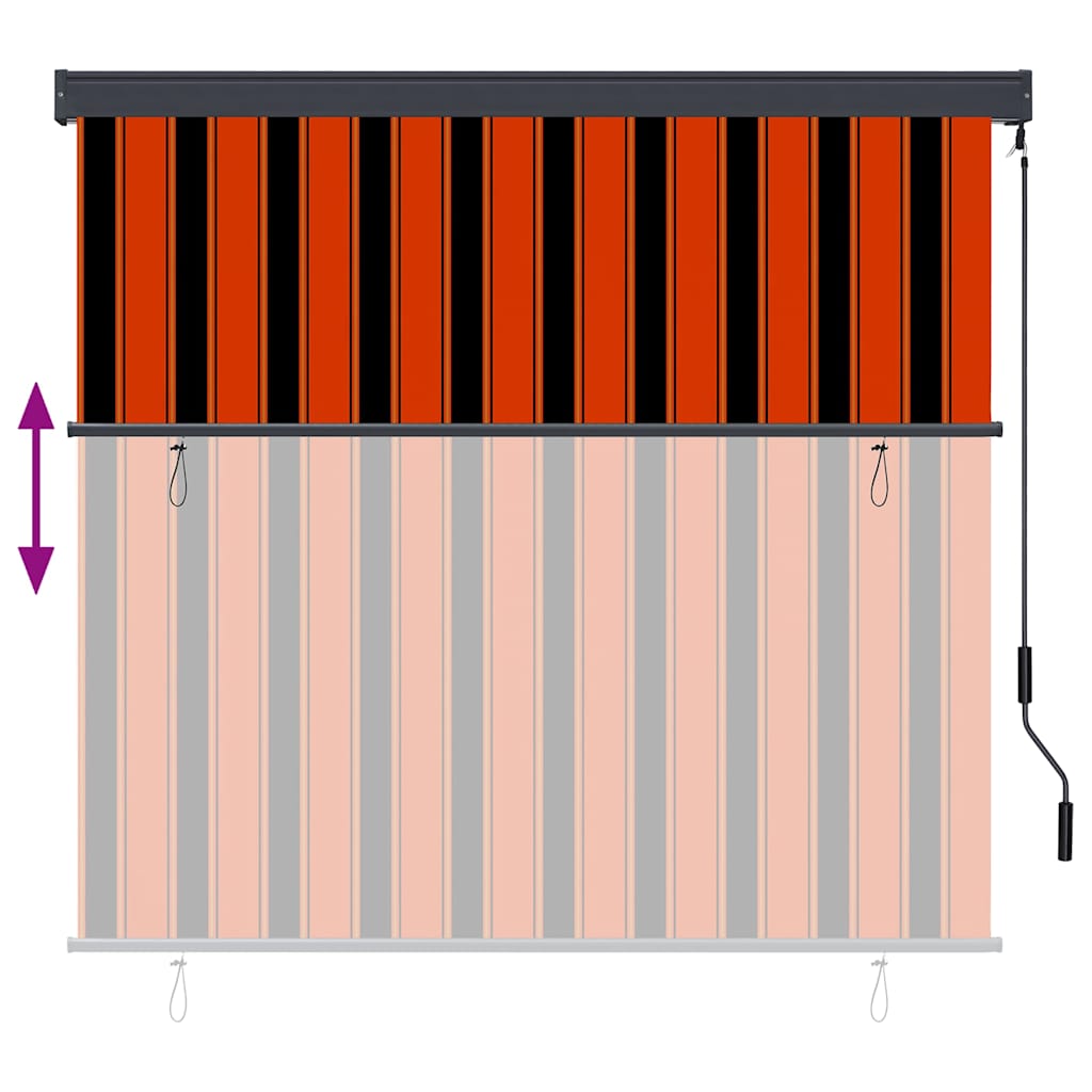 vidaXL Roller Blind Orange and Brown 180 x 250 cm Fabric and Aluminum