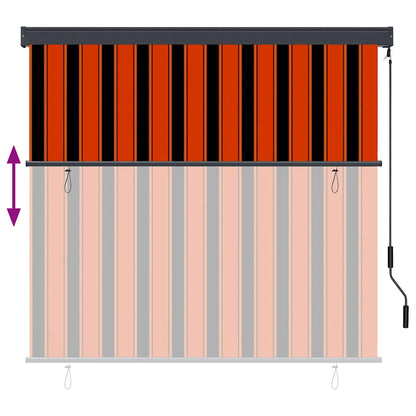vidaXL Roller Blind Orange and Brown 180 x 250 cm Fabric and Aluminum