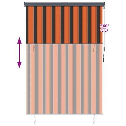 vidaXL Roller Blind Orange and Brown 180 x 250 cm Fabric and Aluminum