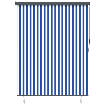 vidaXL Roller Blind Blue and White 200 x 250 cm Fabric and Aluminum