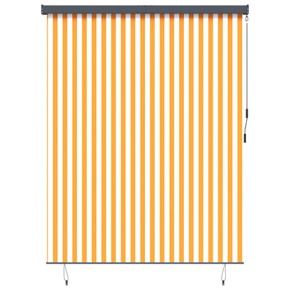 vidaXL Roller Blind White and Orange 200 x 250 cm Fabric and Aluminum