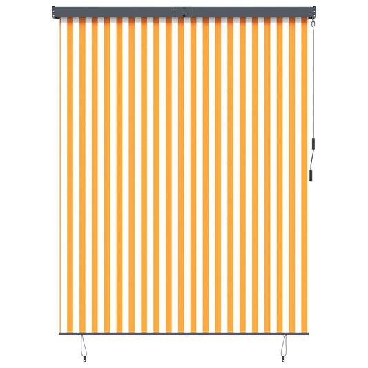 vidaXL Roller Blind White and Orange 200 x 250 cm Fabric and Aluminum