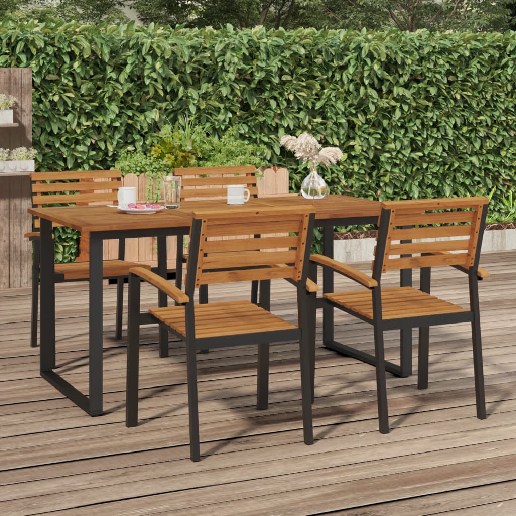 vidaXL Garden Table with U-shaped Legs 160x80x75 cm Solid Wood Acacia