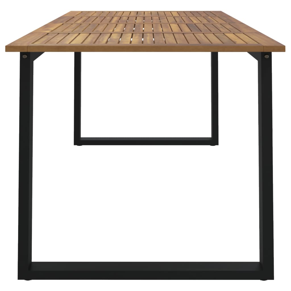 vidaXL Garden Table with U-shaped Legs 180x90x75 cm Solid Wood Acacia