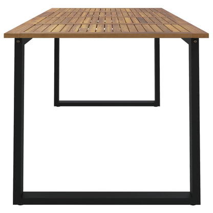 vidaXL Garden Table with U-shaped Legs 180x90x75 cm Solid Wood Acacia