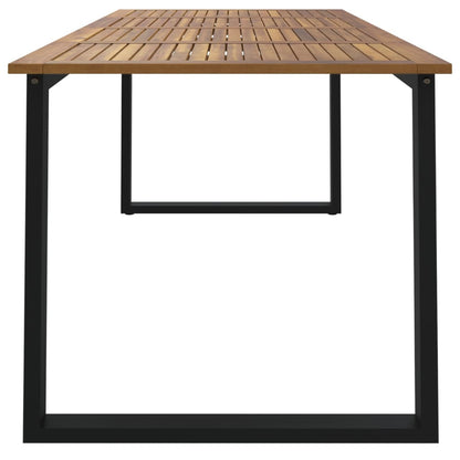 vidaXL Garden Table | Brown | Solid Acacia wood | 200x90x75 cm | Industrial