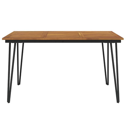 vidaXL Garden Table with Hairpin Legs 140x80x75 cm Solid Wood Acacia