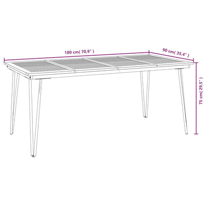 vidaXL Garden Table with Hairpin Legs 180x90x75 cm Solid Wood Acacia