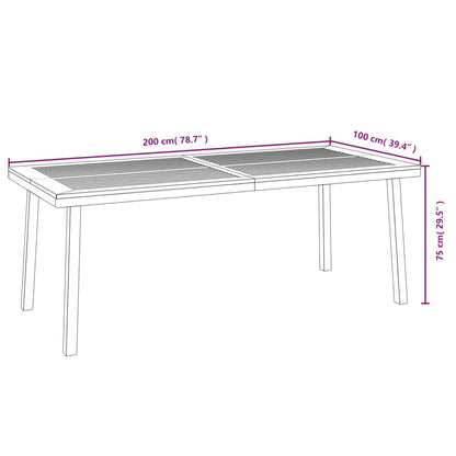 vidaXL Garden Table 200x100x75 cm Solid Wood Acacia