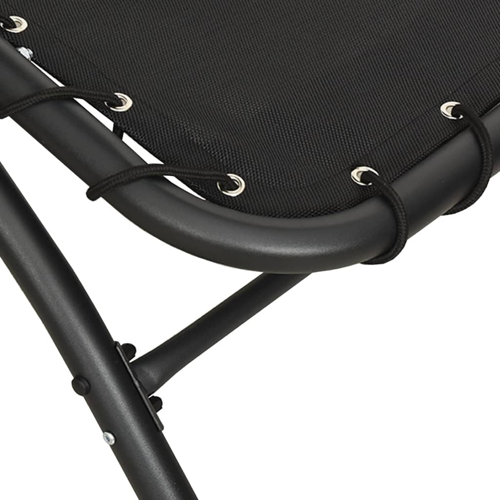 vidaXL Sun Lounger with Canopy Black 167x80x195 cm Fabric and Steel
