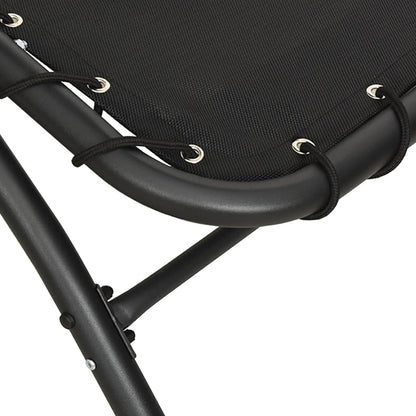 vidaXL Sun Lounger with Canopy Black 167x80x195 cm Fabric and Steel