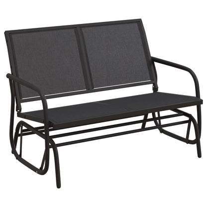 vidaXL Garden Glider Bench Black 120,5x76x86,5 cm Textilene&Steel
