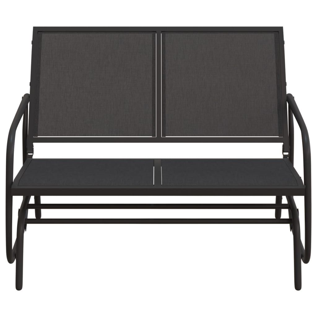 vidaXL Garden Glider Bench Black 120,5x76x86,5 cm Textilene&Steel