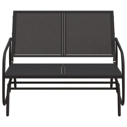 vidaXL Garden Glider Bench Black 120,5x76x86,5 cm Textilene&Steel