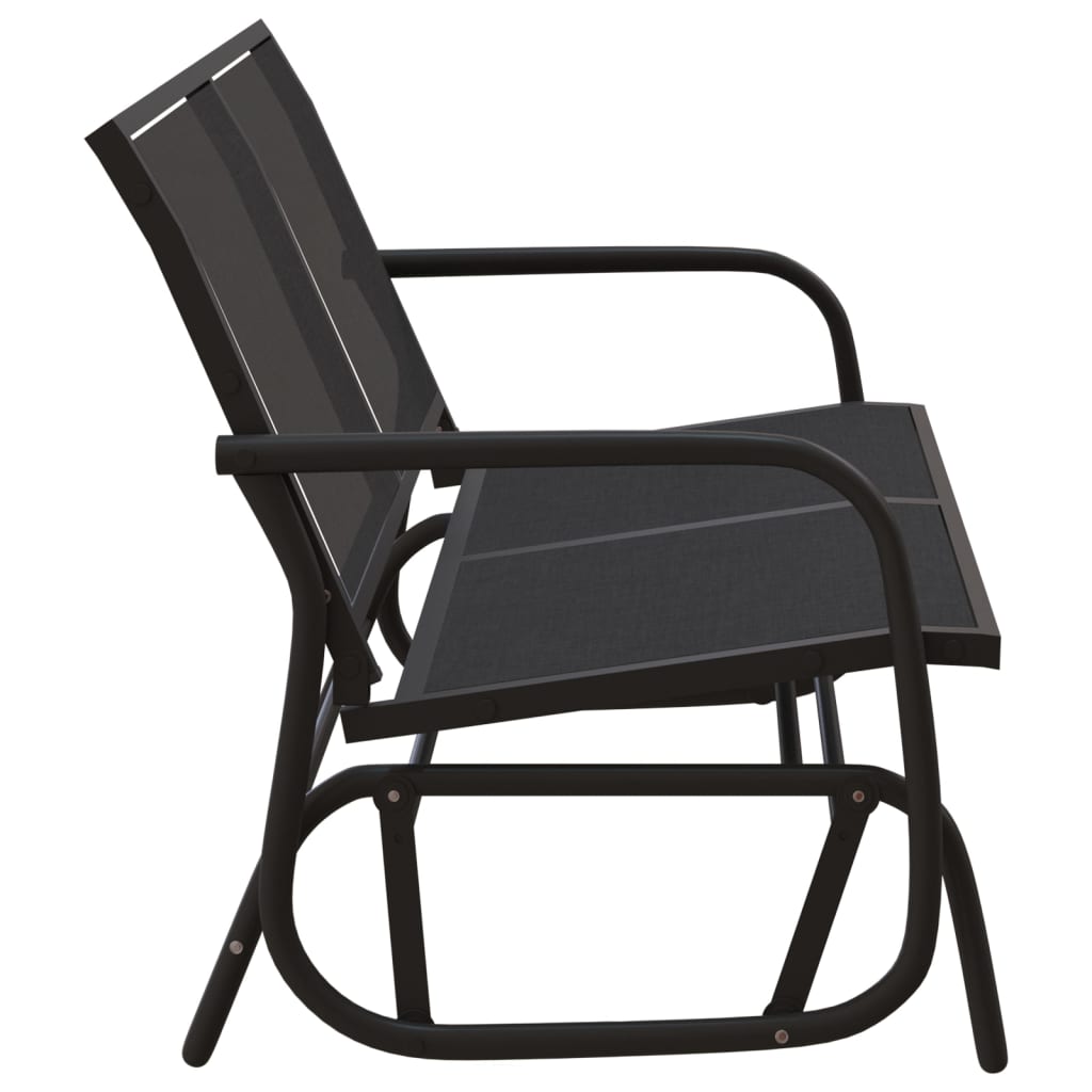 vidaXL Garden Glider Bench Black 120,5x76x86,5 cm Textilene&Steel