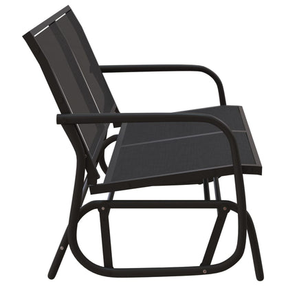vidaXL Garden Glider Bench Black 120,5x76x86,5 cm Textilene&Steel
