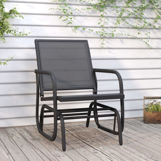 vidaXL Garden Glider Chair Black 61x76x87 cm Textilene&Steel