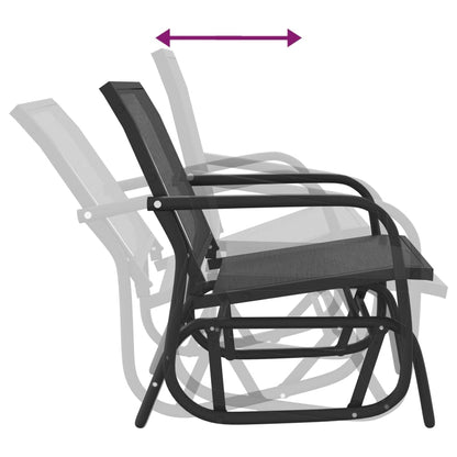 vidaXL Garden Glider Chairs 2 pcs Black 61x76x87 cm Textilene&Steel