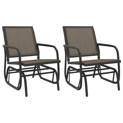 vidaXL Garden Glider Chairs 2 pcs Brown 61x76x87 cm Textilene&Steel