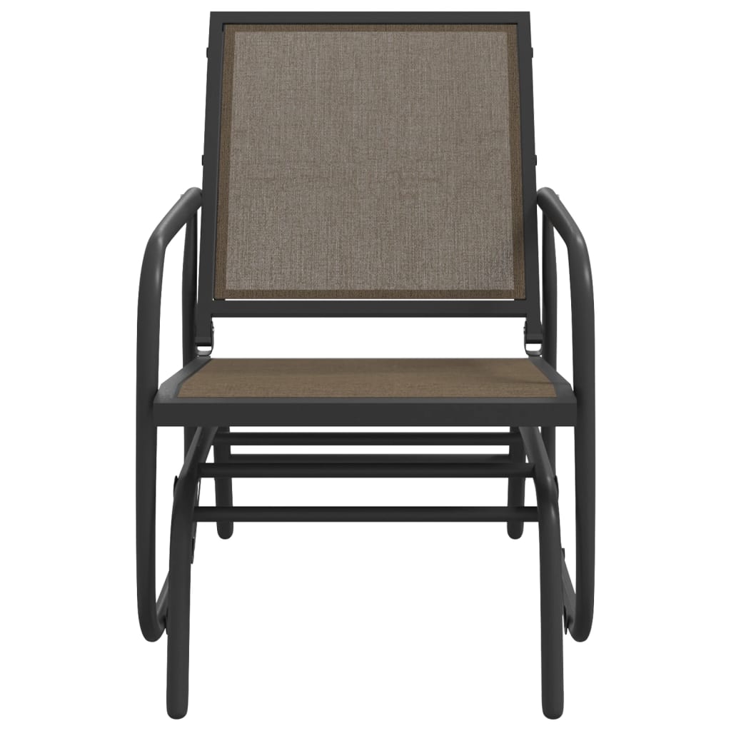 vidaXL Garden Glider Chairs 2 pcs Brown 61x76x87 cm Textilene&Steel