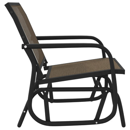 vidaXL Garden Glider Chairs 2 pcs Brown 61x76x87 cm Textilene&Steel