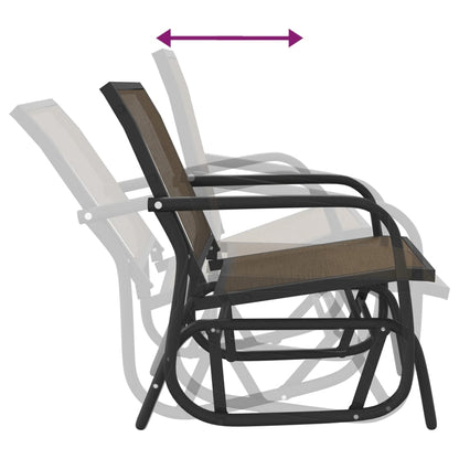 vidaXL Garden Glider Chairs 2 pcs Brown 61x76x87 cm Textilene&Steel