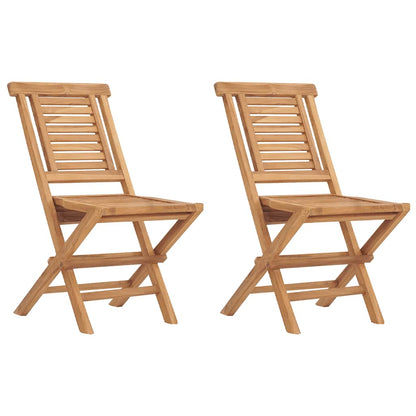 vidaXL Folding Garden Chair | Set of 2 | Teak | Solid teak wood | Standard