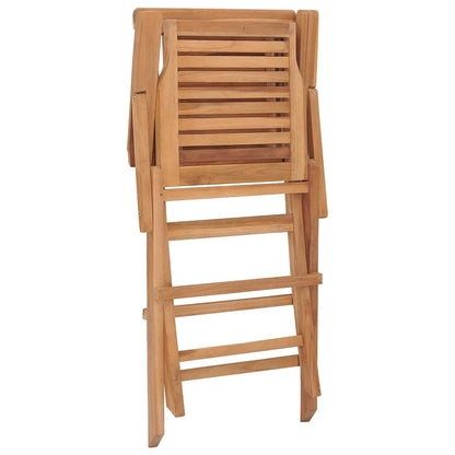 vidaXL Folding Garden Chair | Set of 2 | Natural teak | Solid teak wood | Medium