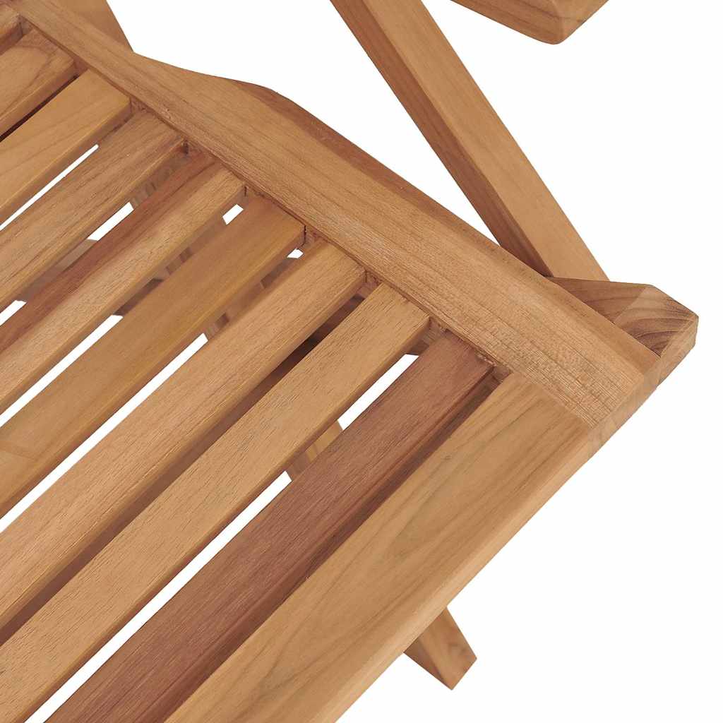 vidaXL Folding Garden Chair | Set of 2 | Natural teak | Solid teak wood | Medium