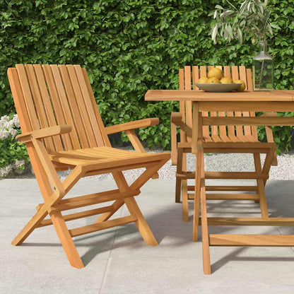 vidaXL Folding Garden Chair | Set of 2 | Teak | Solid teak wood | Standard