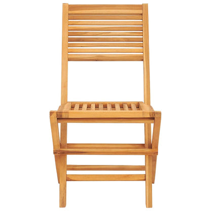 vidaXL Folding Garden Chair | Set of 2 | Natural Wood | Solid Teak Wood | Medium