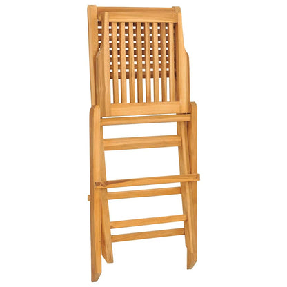 vidaXL Folding Garden Chair | Set of 2 | Natural Wood | Solid Teak Wood | Medium